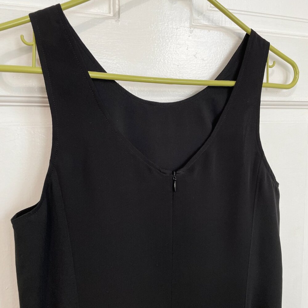 Theory 100% Silk Dress Black Mini Short Crew Neck Sleeveless Office LBD S M 4 - Picture 4 of 7